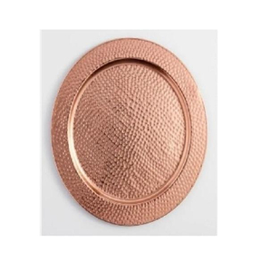 Assiette de service en cuivre indien écologique faite à la main - Luxe, design classique, robuste, grande taille, usage domestique, Saniya - Product Image 3