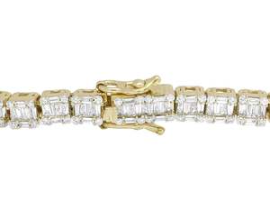 Baguette de luxe et coupe ronde Moissanite diamant glacé 925 Bracelet personnalisé en argent pour hommes et femmes cadeau - Product Image 5