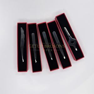 Pinzas de Cejas de Acero Inoxidable Plasma Negro de Alta Calidad GETUP BROSONS IMPEX, Punta Puntiaguda, Logotipo Personalizado, Herramientas de Belleza - Product Image 2