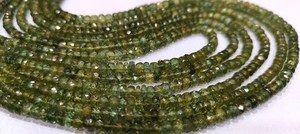 Hilo de cuentas de 4 a 5mm facetadas Rondelle de apatita verde natural de 14 pulgadas de largo - Product Image 2