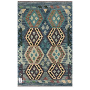 Alfombra Kilim de Maimana, Afganistán, 123 x 79 cm, Producto para Colgar en la Pared - Product Image 1