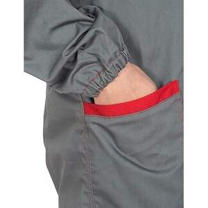 Combinaison de travail unisexe durable CBF Balducci Group grise/rouge multi-poches, 65% polyester 35% coton 200g/m, fabriquée en Albanie - Product Image 6