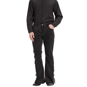 Pantalons de haute qualité avec logo personnalisé Streetwear Joggers Pantalons pour hommes en polaire à impression bouffante et évasée Pantalons pour hommes droits à rayures incurvées - Product Image 1