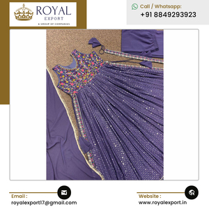Designer de mode de luxe de qualité supérieure belle fausse georgette lourde Kurti avec travail de broderie à prix compétitif - Product Image 4