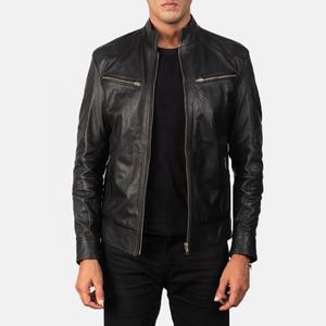 Chaqueta de Cuero Bomber para Hombre en Marrón, Chaqueta de Cuero de Oveja Personalizada para Hombre, Chaqueta de Cuero Acolchada para Hombre - Product Image 1