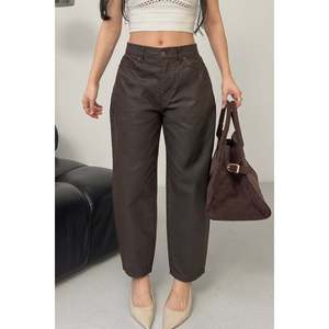 Pantalones de Maternidad con Revestimiento Encerado 7179 - Marrón - Product Image 3