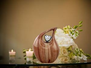 Urna de lágrima, urna de cremación de lágrima de Metal con acabado de grano de madera de tamaño completo para cenizas humanas, urnas únicas para adultos de 210 libras para cenizas - Product Image 6