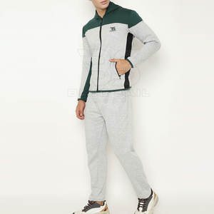 Chándal de hombre con cremallera con forro interior suave y ajuste elástico para gimnasio o días de descanso chándal de rendimiento para hombres - Product Image 3