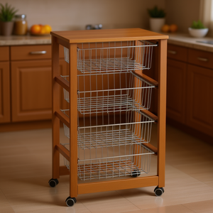 Chariot de rangement en bois de cerisier GINGERONE Arredamenti Italia - Product Image 3