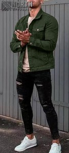 Men's Plus Cotton Warm Fur Collar <b>Sherpa</b> <b>Lined</b> <b>Denim</b> <b>Jacket</b> Button Down Classy Casual Quilted Jeans Coats Outwear Man <b>Jackets</b> - Product Image 4