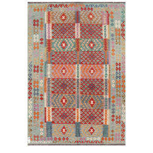 Alfombra Kilim de Maimana, Afganistán, 302 x 197 cm, Juego de Alfombras - Product Image 1