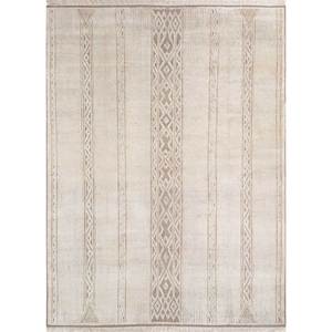 Thyme Ivory Geometric Wool <b>Rugs</b> 9x12 Hand Knotted <b>Boho</b> for Home Use-for Living Hallway Bedroom Rectangle Patchwork Abstract - Product Image 1