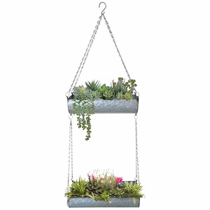 Maceta de flores esmaltada de hierro ecológica más vendida con soporte colgante, juegos de macetas decorativas clásicas Vintage para el hogar y el jardín - Product Image 4