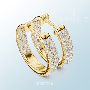 Elegant Jewelry Design Bulk Supply for Wedding Party Daily Wear Fashion and Export Use IGI Certified Round Cluster Earrings - Product Image 4