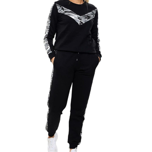 Proveedor de Fábrica, Conjunto Deportivo de Invierno con Capucha y Estampado para Mujer, 2 Piezas, Sudadera y Pantalones Deportivos, 100% Algodón - Product Image 6