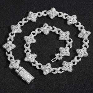 Chaîne à maillons cubains en argent 10K/14K/18K clouté de diamants moissanite Clarity VVS à vendre fournisseur de l'Inde - Product Image 1