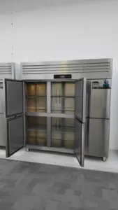 E Serie 2 Doors Left Right Commercial Display Refrigerator Stainless Steel Direct Cooling