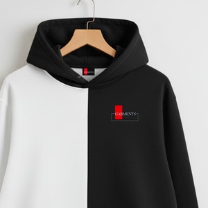 Sweat à capuche décontracté d'hiver pour homme en coton 100% noir et blanc uni |   Fabricant de sweats à capuche de mode streetwear personnalisables OEM/ODM - Product Image 2