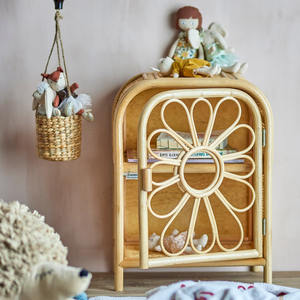 Flower baby closet <b>drawers</b> for children room decor folding <b>rattan</b> wardrobe sustainable clothing cabinet - Product Image 1