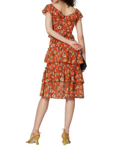 Robe à fleurs orange au design unique pour femmes avec des couleurs personnalisées, parfaite pour l'été et les sorties à la plage, disponible à la vente depuis l'Inde - Product Image 4