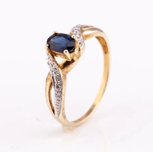 Meilleure vente de véritables diamants plaqués 14 carats et argent sterling 925 bague de fiançailles style classique pour cadeau et fête - Product Image 1