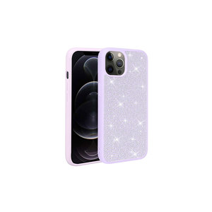 Funda Protectora de Lujo Netzy con Diseño de Diamantes de Imitación Brillantes para iPhone 14 Pro Max, Color Lila, Hecha de Silicona TPU, Embalaje Minorista - Product Image 1