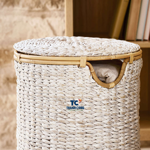 Panier en jacinthe d'eau écologique Paniers en jacinthe d'eau Décor pour enfants Panier de rangement pour jouets Décoration intérieure - Product Image 2