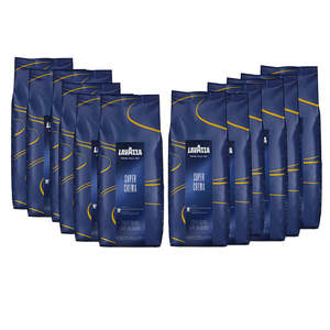 Café Espresso en Grains Entiers Lavazza Super Crema Original en Gros 1kg x 12 Sachets Mélange Italien Original Approvisionnement en Gros - Product Image 1