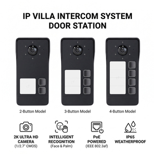 Système d'<span class=keywords><strong>interphone</strong></span> vidéo multi-appartements Hiwink 2K, sonnette à 2, 3 ou 4 boutons, prend en charge un maximum de 16 moniteurs intérieurs, contrôle d'accès PoE, duplex - Product Image 1