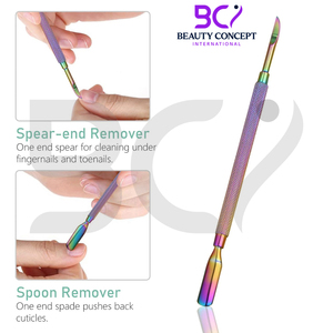 Empujadores de cutículas para manicura y pedicura de doble extremo multicolor, superventas, servicio OEM de alta calidad, acero inoxidable - Product Image 6