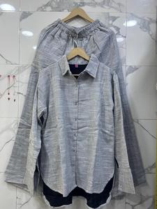 ชุดนอนสตรีขนาดพลัสไซส์ผ้าคอตตอนสวมใส่สบายชุดใส่อยู่บ้านเอวยางยืดสำหรับฤดูใบไม้ผลิ - Product Image 4