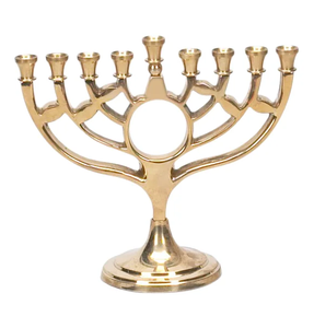 Antique copper menorah candle holder classic shape Christmas decoration wedding centerpiece candle <b>stick</b> holder home table top - Product Image 3
