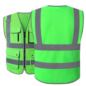 Vente en gros d'usine Nouveau style Gilet de chantier haute visibilité Logo personnalisé Conception de bande réfléchissante Gilet de sécurité - Product Image 4