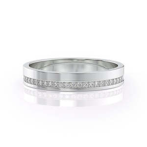 แหวนเพชรพลอยสังเคราะห์ AURALUXURIA Platinum - แหวนแต่งงานสำหรับทุกเพศรุ่น Ethan - Product Image 1