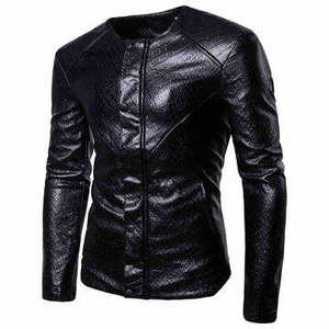 Veste en cuir imperméable pour hommes, nouvelle collection automne-hiver, veste de moto, vente en gros, 2022 - Product Image 1