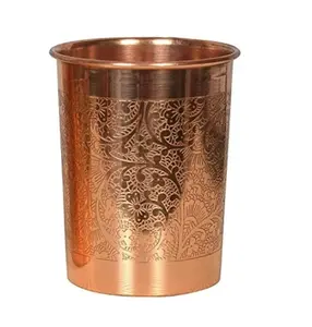 时尚设计铜玻璃水杯和杯子金属纯铜玻璃不倒翁锤打设计饮料器皿