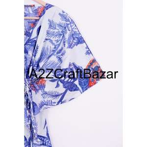 Caftán Midi de Algodón con Estampado Floral para Mujer, Vestido de Playa Bohemio, Corte Regular, Transpirable, Cómodo, Ropa Casual de Verano - Product Image 4