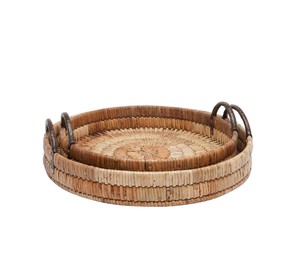 Servir de délicieux aliments et desserts ensemble de deux plateaux de service en bois plats délicieux Dessert vaisselle utilisation de service alimentaire - Product Image 1