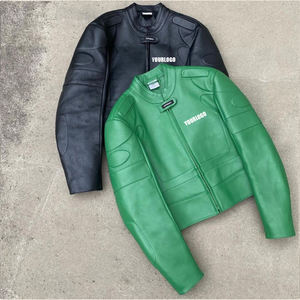 Nouvelle veste en cuir décontractée pour hommes Logo personnalisé Designer Veste unie pour hommes de grande taille avec logo personnalisé - Product Image 5