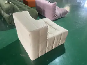 Moderno conversível secional Modular sofá quadrado feijão saco otomano veludo tecido macio preguiçoso sofá mobiliário doméstico
