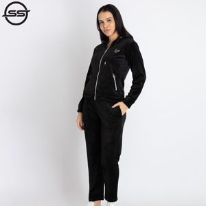 SENSEL SPORTS Custom Women <b>Tracksuits</b> Set <b>Velvet</b> Zip Hoodie Pants 100% Cotton Eco-Friendly Heavyweight Sportswear Casual Jogging - Product Image 3