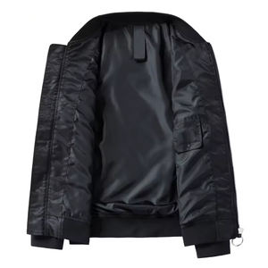 Veste d'hiver en coton pour hommes avec logo personnalisé OEM stock de marque privée avec fermeture à glissière livraison directe style bombardier - Product Image 6