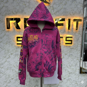 Top Tendance Nouveau Arrivé Bonne Qualité Dernière Conception Partout Sérigraphie Couleurs Solides Prix Bon Marché Zipper Hoodies - Product Image 3