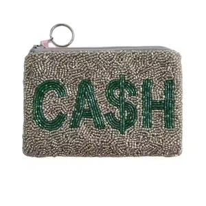 MD HANDICRAFTS-Pochette à monnaie en fil d'art créatif, broderie, perles de rocaille, pochette à main personnalisée - Product Image 1