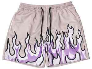 Men's Gym Mesh Shorts 5 Inch Inseam Double <b>Layer</b> 100% Polyester Solid Pattern Logo Hip-Hop Style Formal Breathable Anti-Wrinkle - Product Image 3