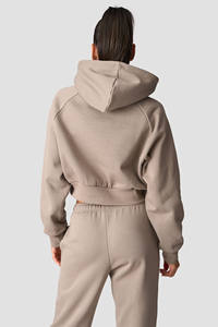 Sudadera con capucha corta de lana personalizada de calidad superior para mujer-Antiarrugas de secado rápido 100% diseño forrado de algodón Front High Street Style - Product Image 2