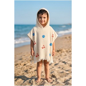 Toalla de Baño Infantil Varol Orgánica 100% Algodón Muselina con Diseño de Huellas de Patas - Product Image 2