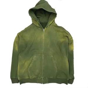 100% algodón personalizado hombres ácido lavado Vintage pulóver de gran tamaño con capucha Streetwear para Puff estampado técnica sólido francés Terry - Product Image 6