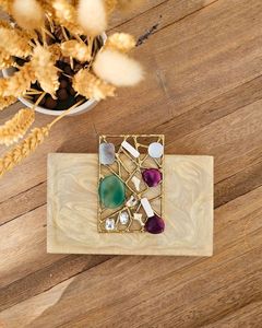 Sac à main de luxe en résine de haute qualité, broderie, strass, design estival, écologique, personnalisable, tendance - Product Image 6