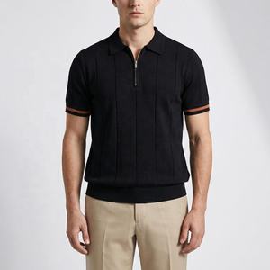 Camisas de Golf Casuales para Hombre al por Mayor, Camisetas Polo con Cierre de Cremallera 100% Algodón, Manga Corta, Tejido Acanalado, Transpirable, Diseño Liso - Product Image 1